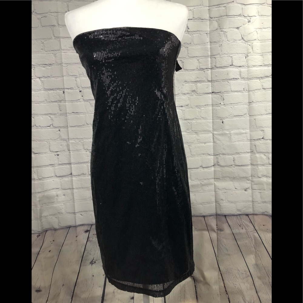 The Limited Womens Black strapless Sequin Cocktail Dress Womens Medium NWT
